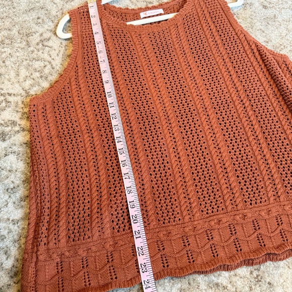 Kirundo Sleeveless Knit Crochet Tank Top Terracotta Rust XXL - Picture 5 of 8